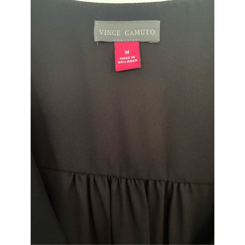 New Vince Camuto Black V Neck 4/4 Sleeve Top Sz M - Picture 9 of 12